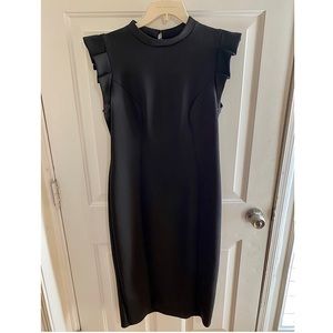 Black ASOS open back midi dress